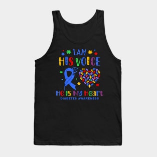 In November We Wear Blue Puzzle Diabetes Awareness Month Warrior Tank Top